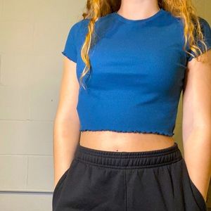 Teal Blue Crop Top